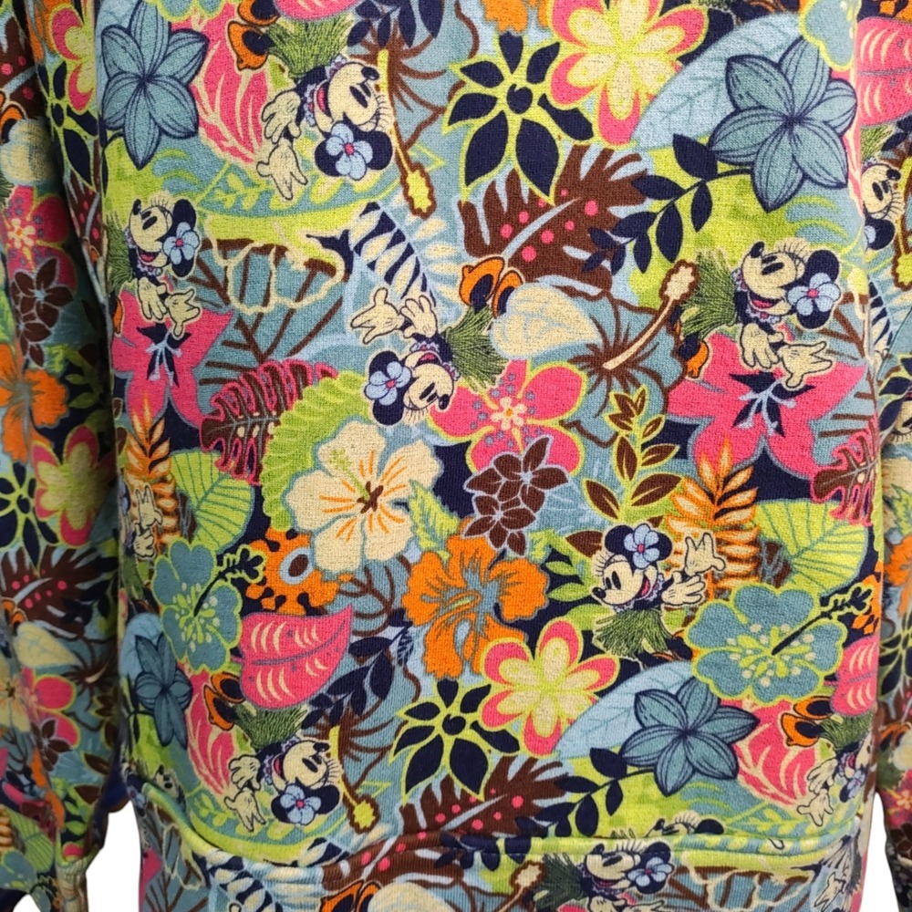 Disney World Minnie Mouse Tropical Full Hawaiian Maximalist Hula Zip Hoodie XL - Picture 8 of 11